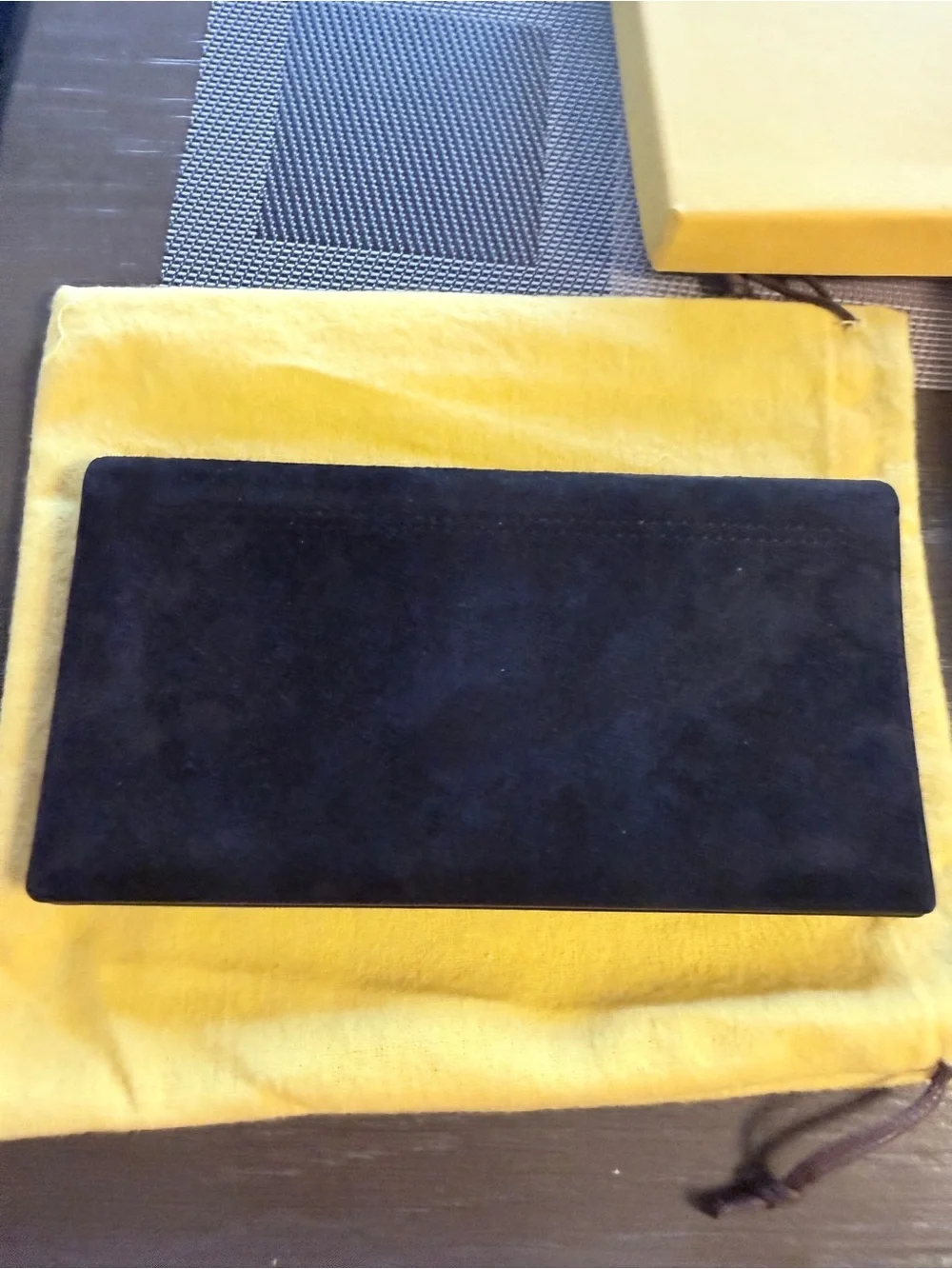 John Lobb black Suede Long Wallet